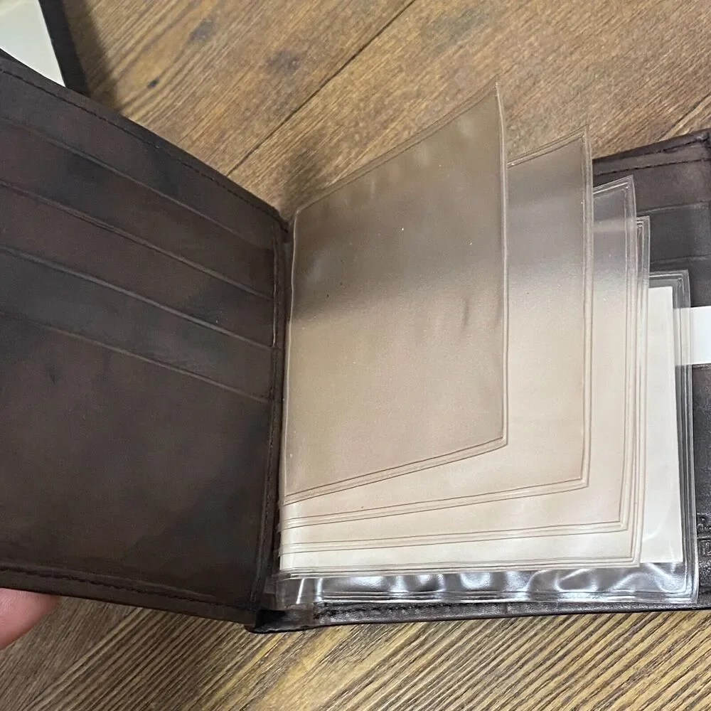 VTG Pierre Cardin Boutique Men Leather Hipfold Wallet Deadstock Gift Box NEW